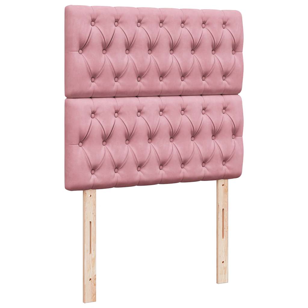 Boxspring met matras fluweel roze 90x190 cm is nu te koop bij PeponiXL, paradijselijk wonen!