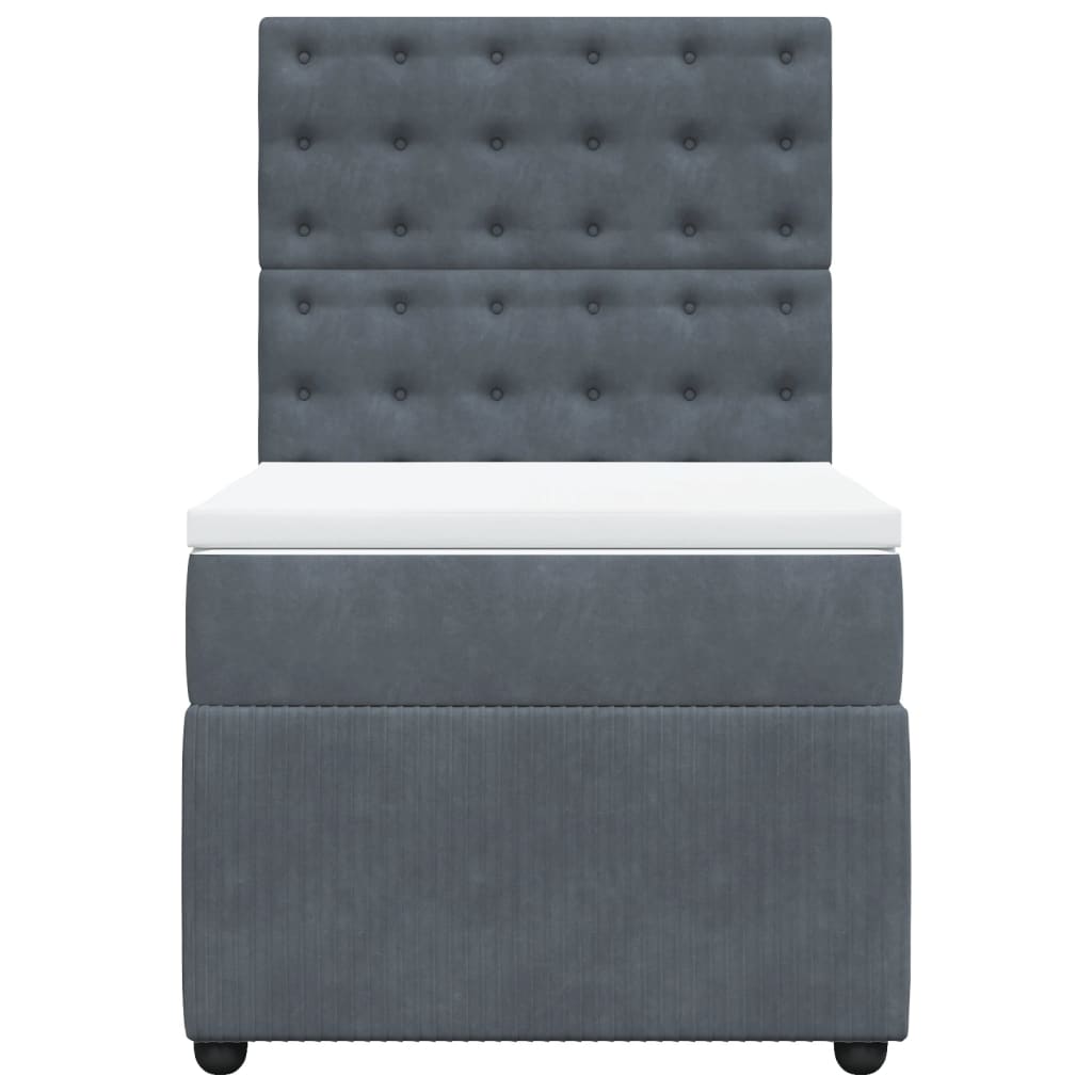 Boxspring met matras fluweel donkergrijs 90x190 cm is nu te koop bij PeponiXL, paradijselijk wonen!