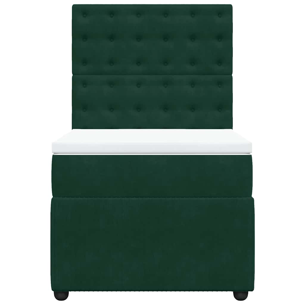 Boxspring met matras fluweel donkergroen 90x190 cm is nu te koop bij PeponiXL, paradijselijk wonen!