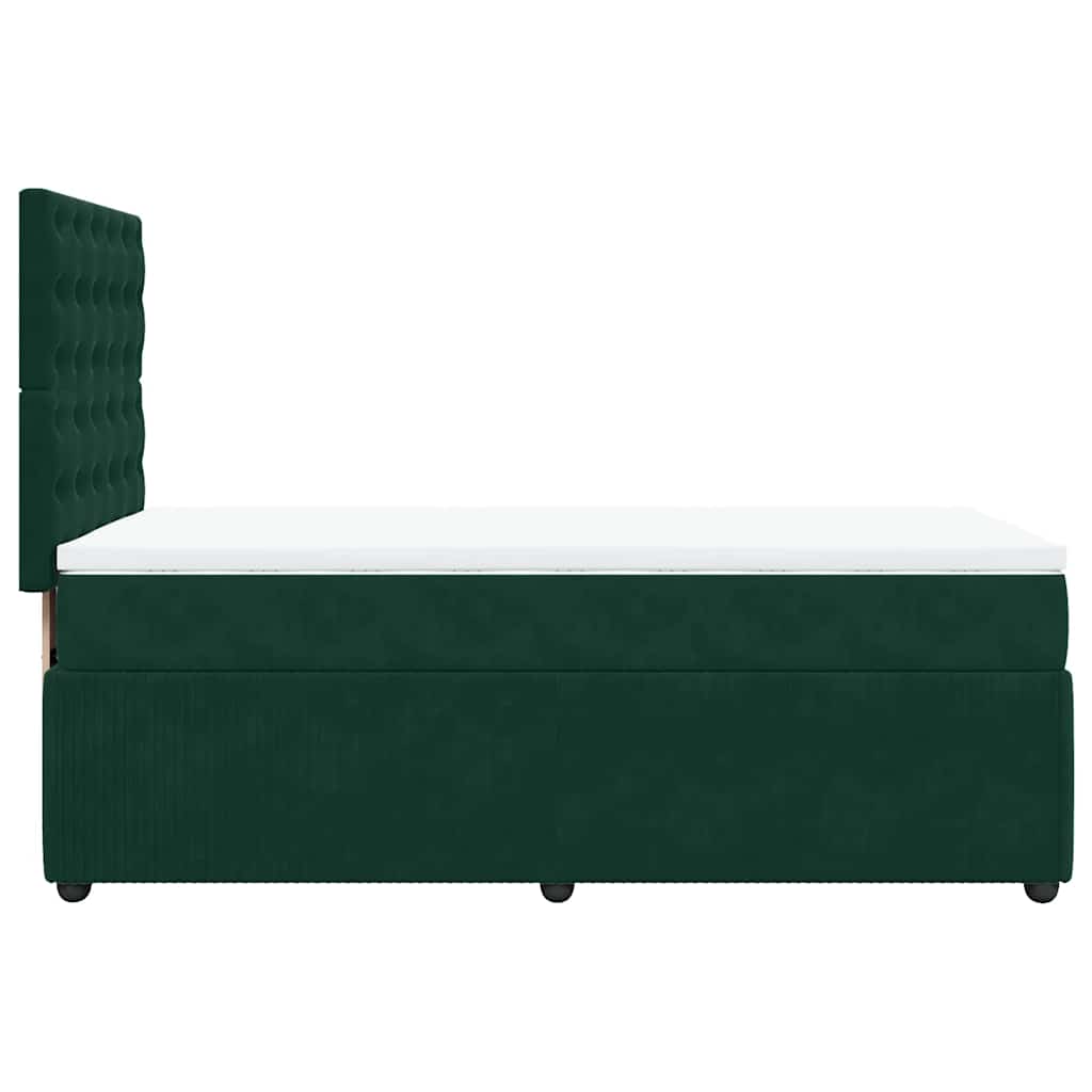 Boxspring met matras fluweel donkergroen 90x190 cm is nu te koop bij PeponiXL, paradijselijk wonen!
