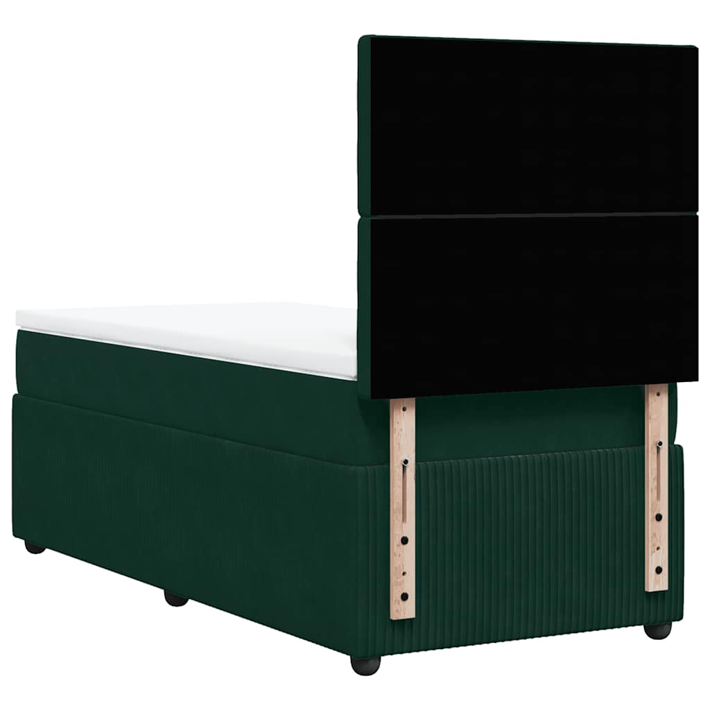 Boxspring met matras fluweel donkergroen 90x190 cm is nu te koop bij PeponiXL, paradijselijk wonen!