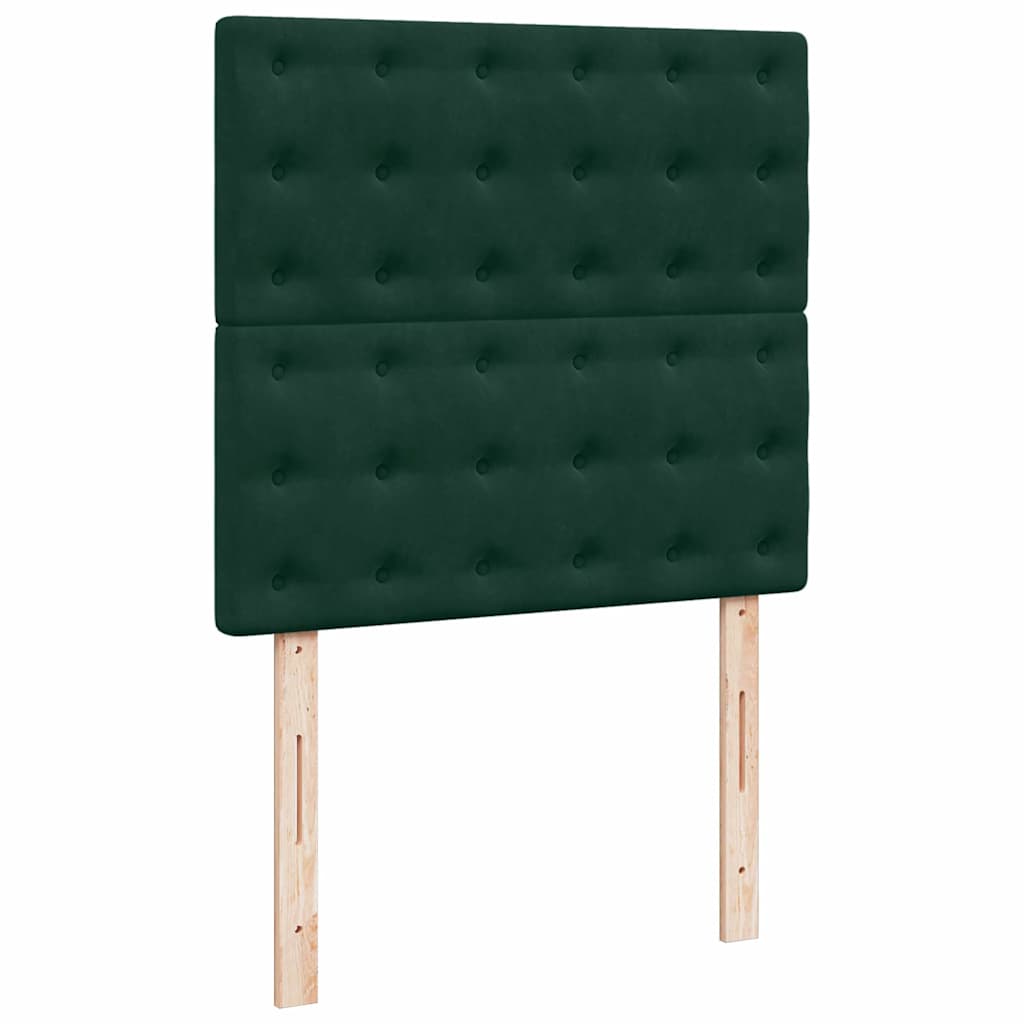 Boxspring met matras fluweel donkergroen 90x190 cm is nu te koop bij PeponiXL, paradijselijk wonen!