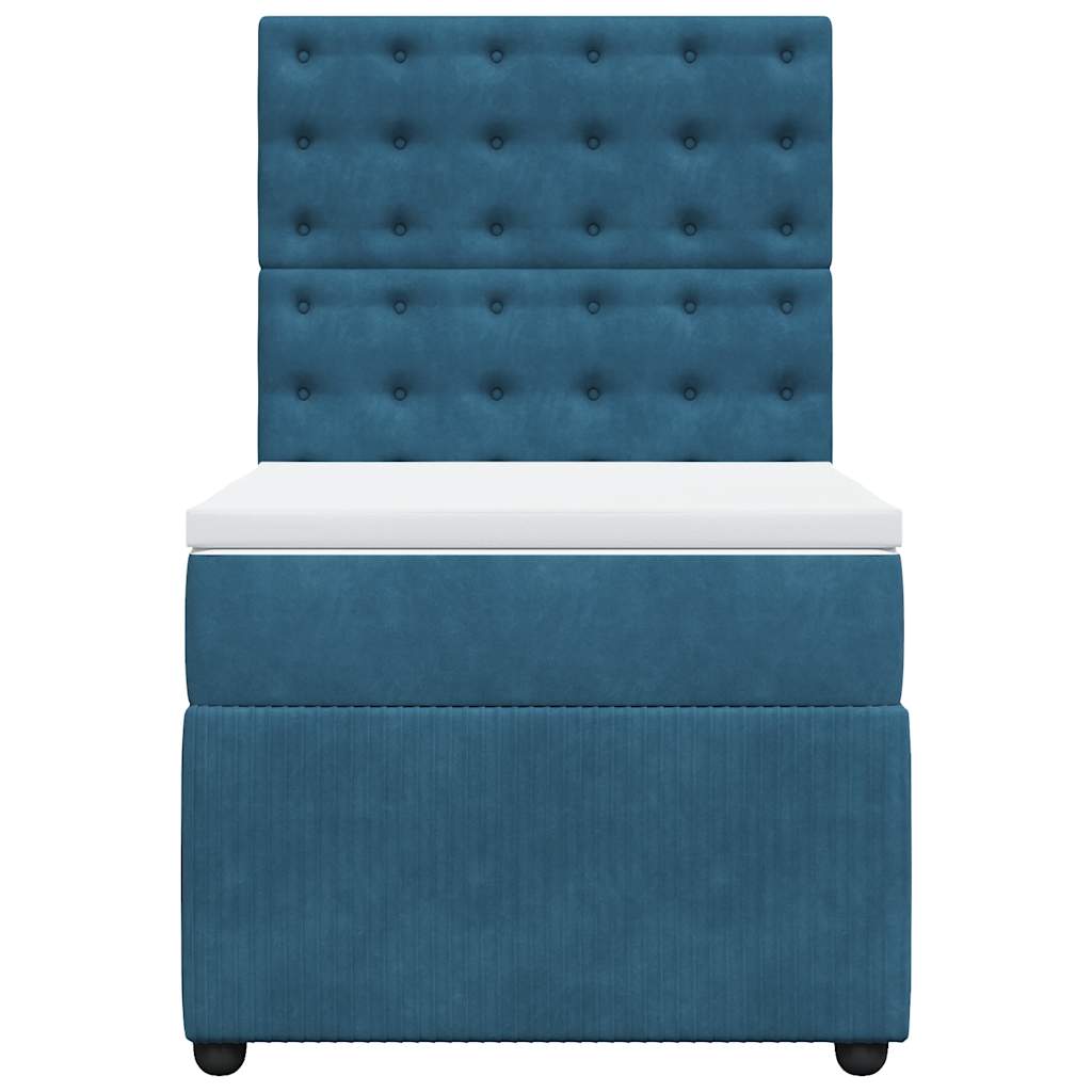 Boxspring met matras fluweel donkerblauw 90x190 cm is nu te koop bij PeponiXL, paradijselijk wonen!