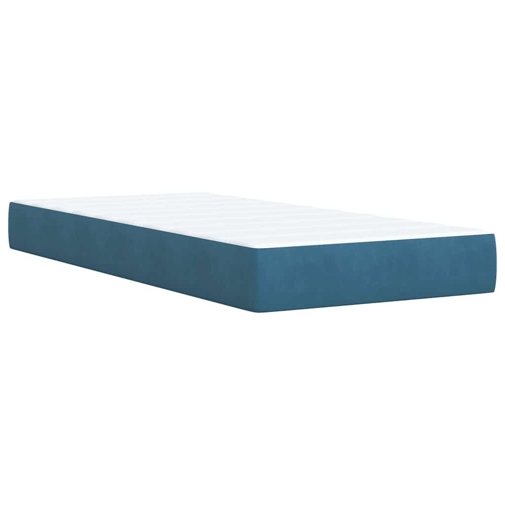 Boxspring met matras fluweel donkerblauw 90x190 cm is nu te koop bij PeponiXL, paradijselijk wonen!