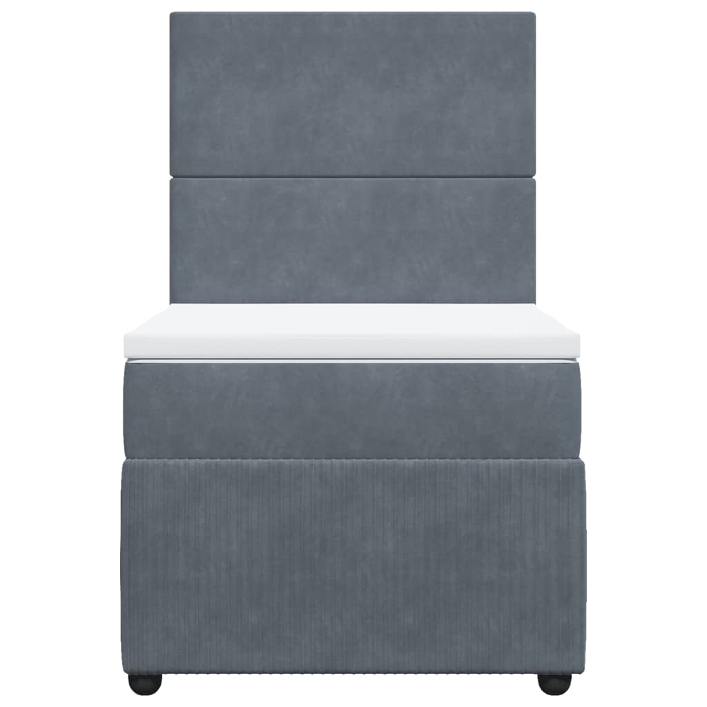 Boxspring met matras fluweel donkergrijs 90x200 cm is nu te koop bij PeponiXL, paradijselijk wonen!