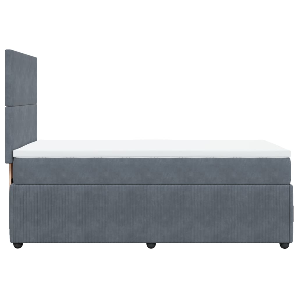 Boxspring met matras fluweel donkergrijs 90x200 cm is nu te koop bij PeponiXL, paradijselijk wonen!