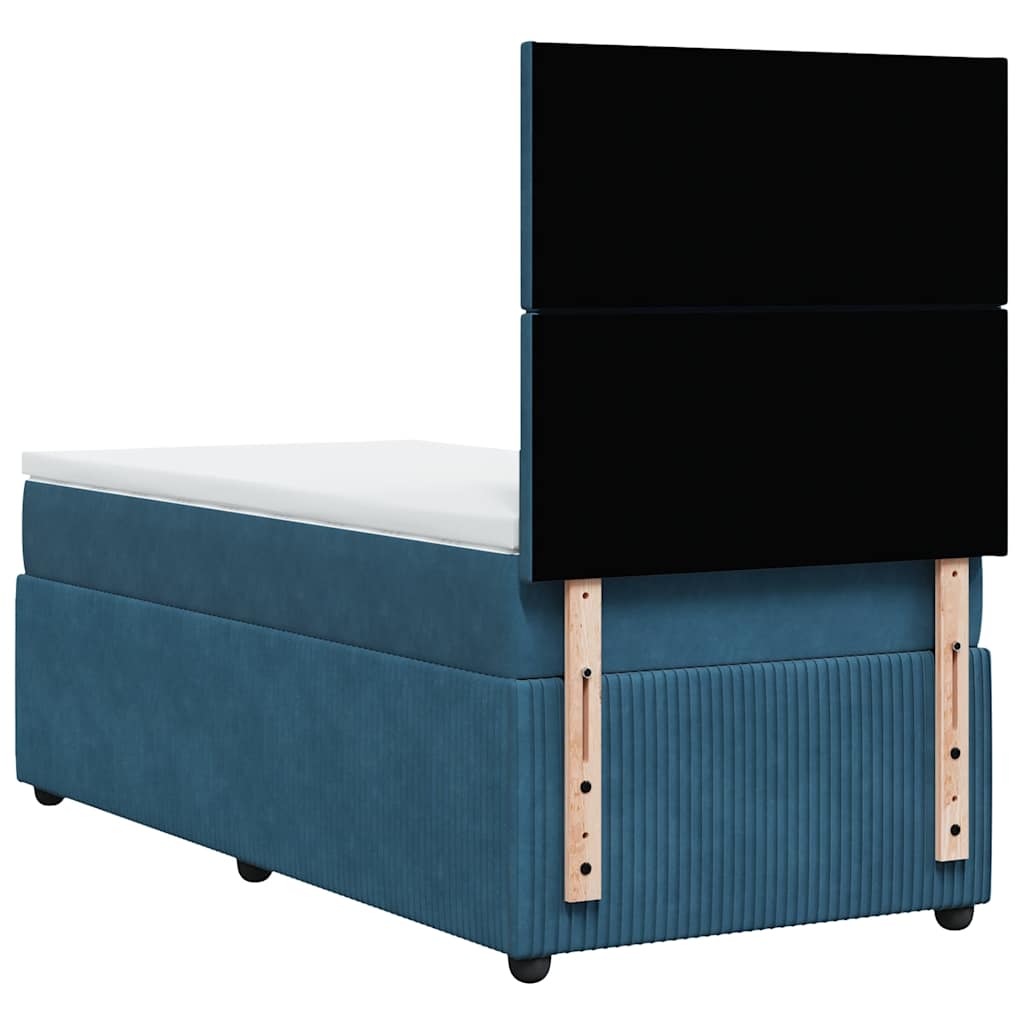 Boxspring met matras fluweel donkerblauw 90x200 cm is nu te koop bij PeponiXL, paradijselijk wonen!
