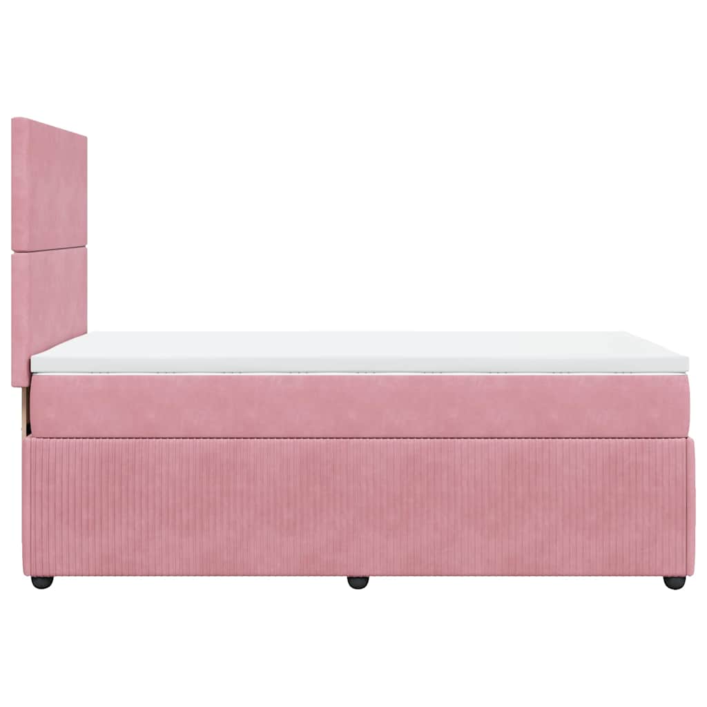 Boxspring met matras fluweel roze 90x200 cm is nu te koop bij PeponiXL, paradijselijk wonen!