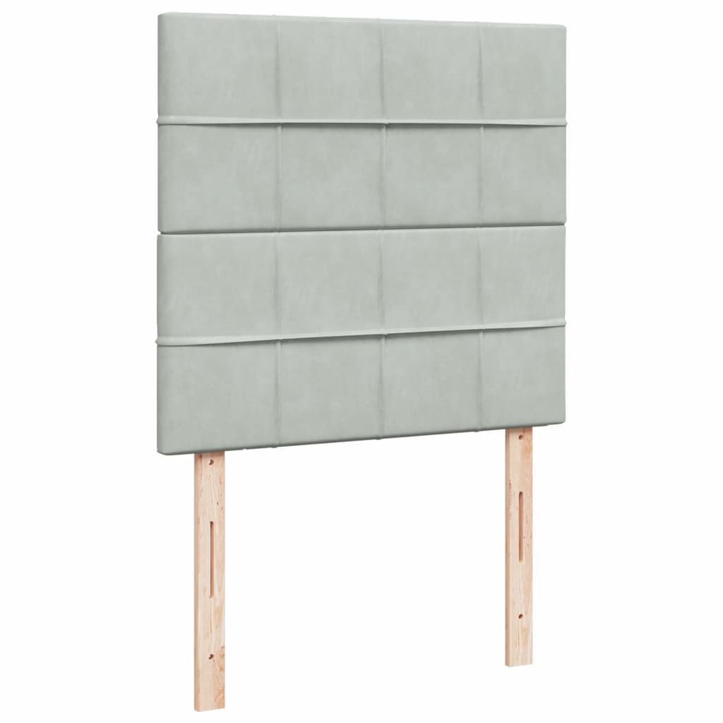 Boxspring met matras fluweel lichtgrijs 90x200 cm is nu te koop bij PeponiXL, paradijselijk wonen!