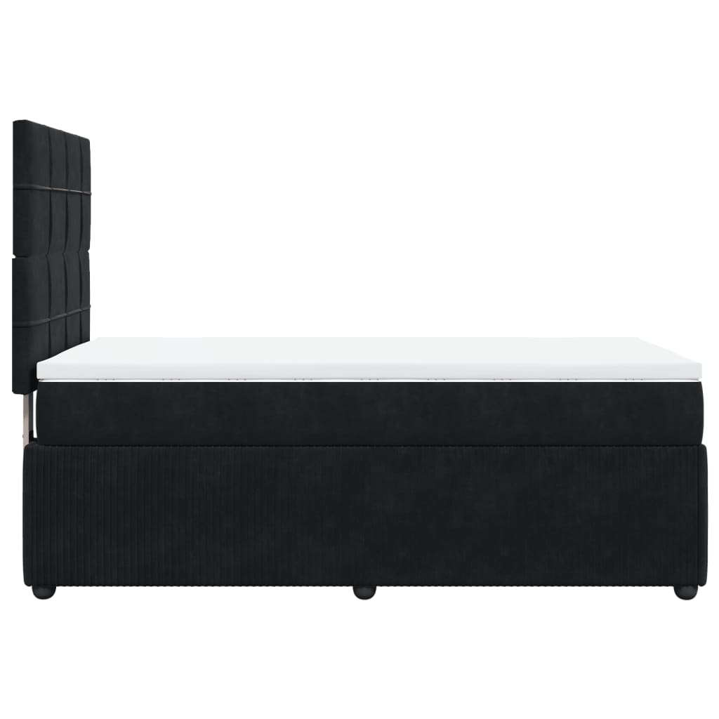 Boxspring met matras fluweel zwart 90x200 cm is nu te koop bij PeponiXL, paradijselijk wonen!