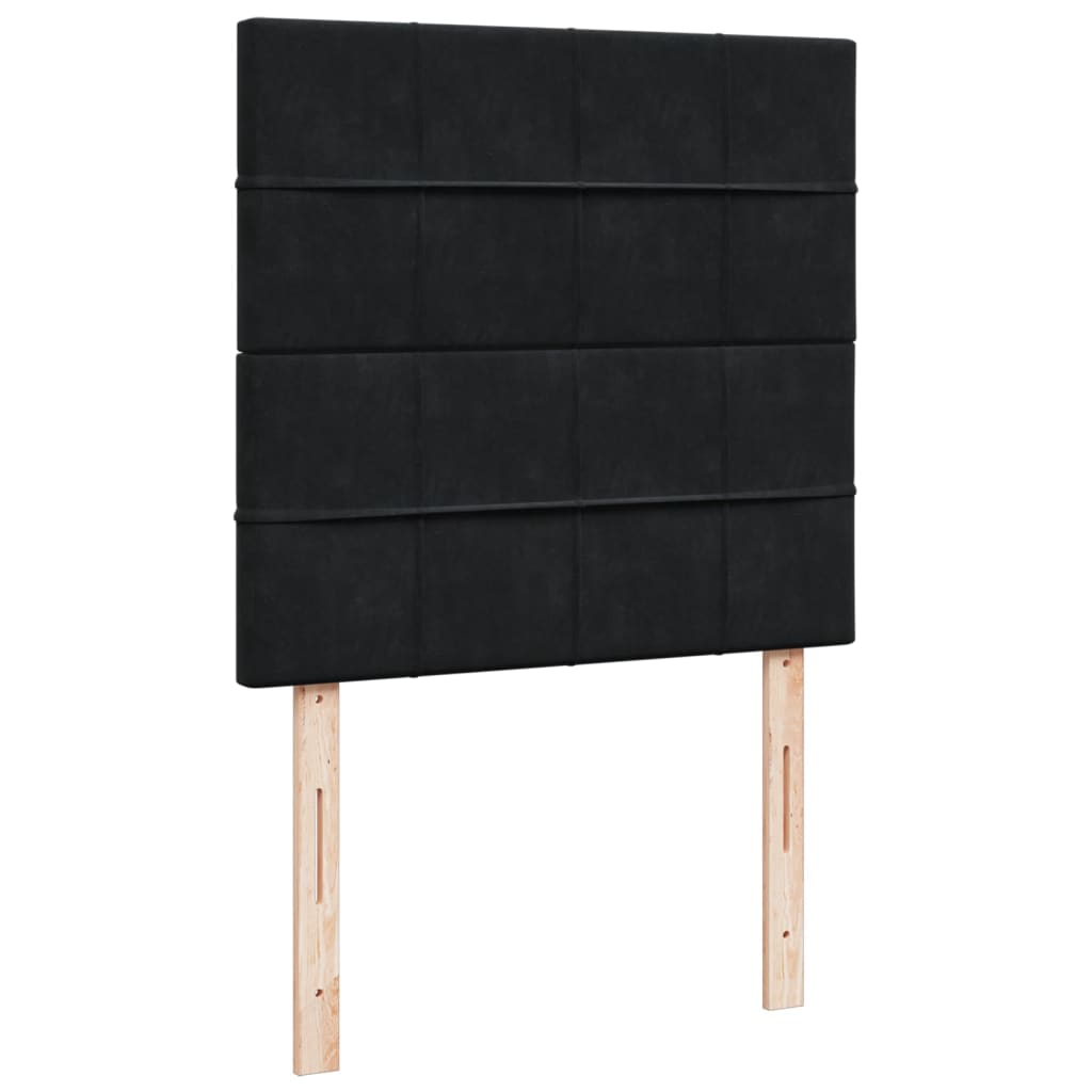 Boxspring met matras fluweel zwart 90x200 cm is nu te koop bij PeponiXL, paradijselijk wonen!