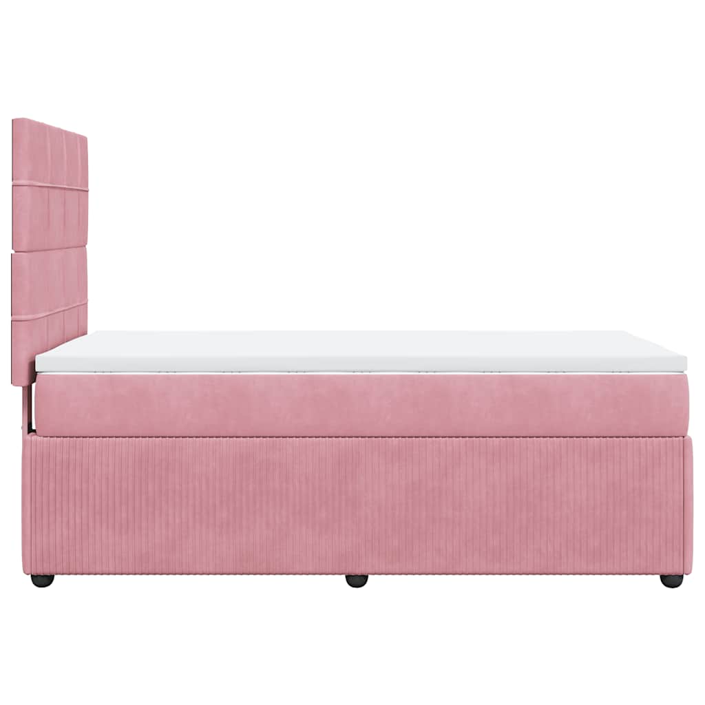 Boxspring met matras fluweel roze 90x200 cm is nu te koop bij PeponiXL, paradijselijk wonen!