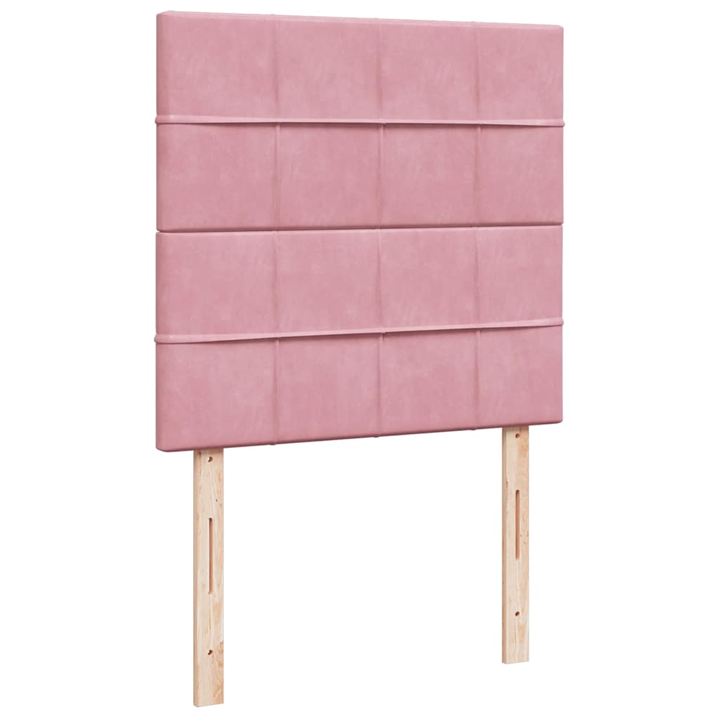 Boxspring met matras fluweel roze 90x200 cm is nu te koop bij PeponiXL, paradijselijk wonen!