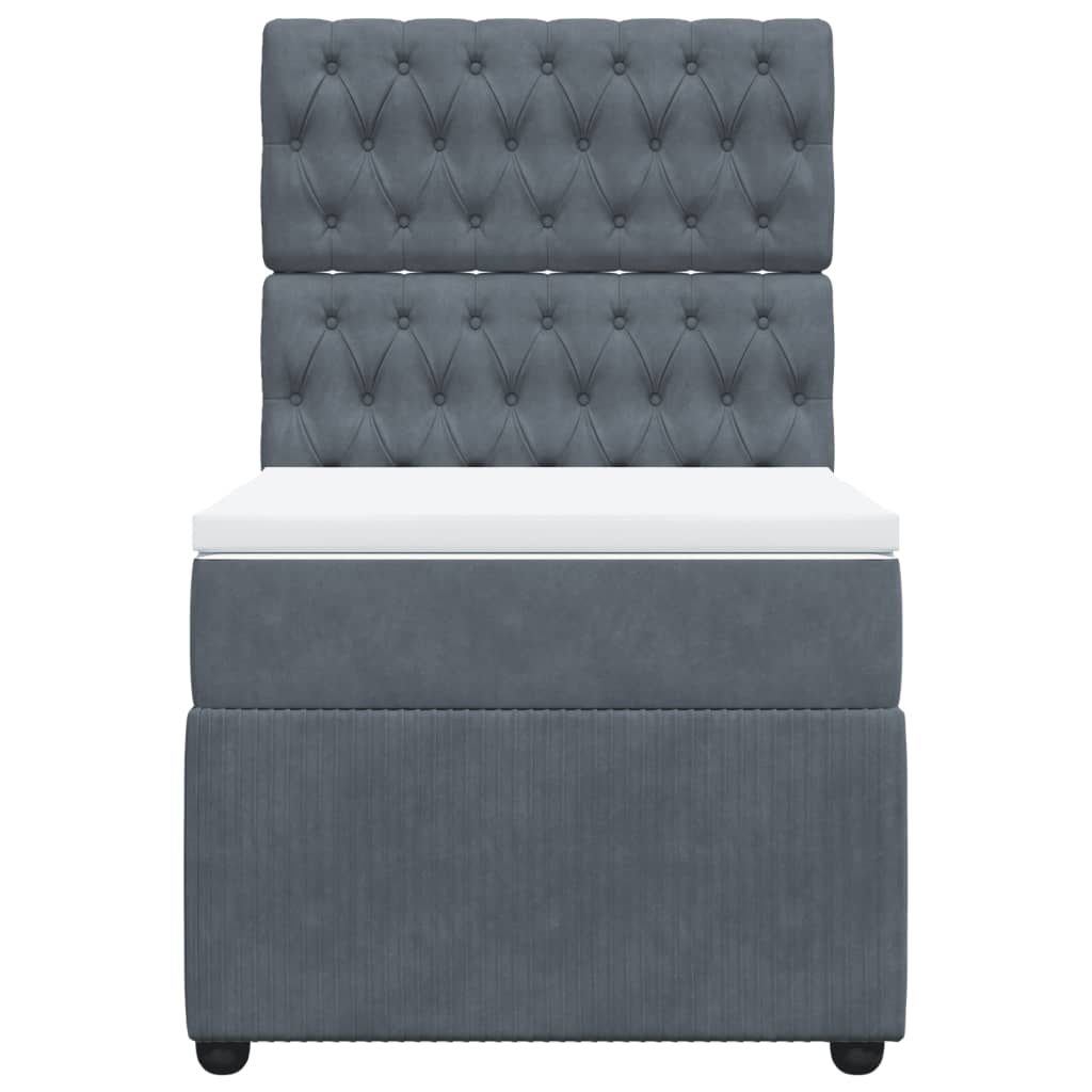 Boxspring met matras fluweel donkergrijs 90x200 cm is nu te koop bij PeponiXL, paradijselijk wonen!