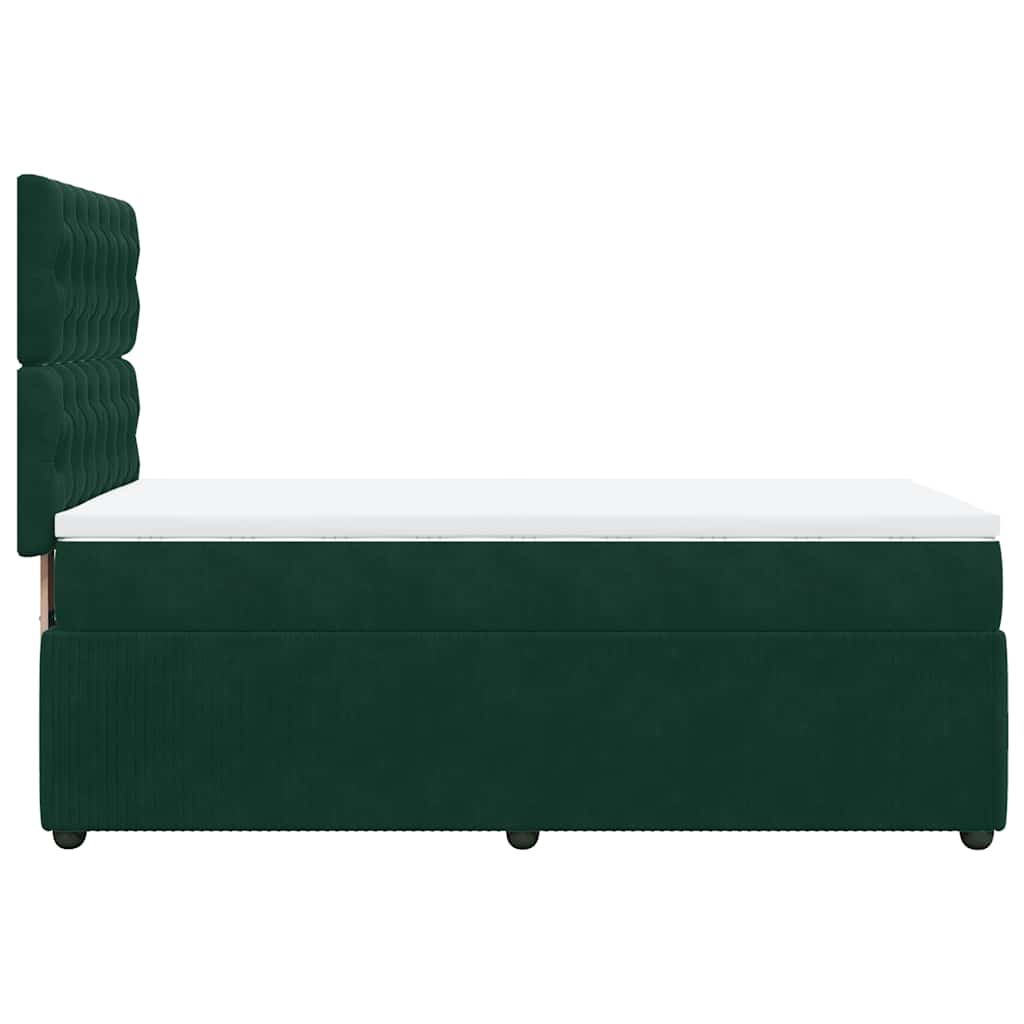 Boxspring met matras fluweel donkergroen 90x200 cm is nu te koop bij PeponiXL, paradijselijk wonen!