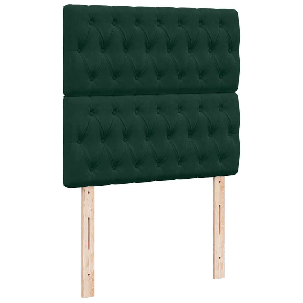 Boxspring met matras fluweel donkergroen 90x200 cm is nu te koop bij PeponiXL, paradijselijk wonen!