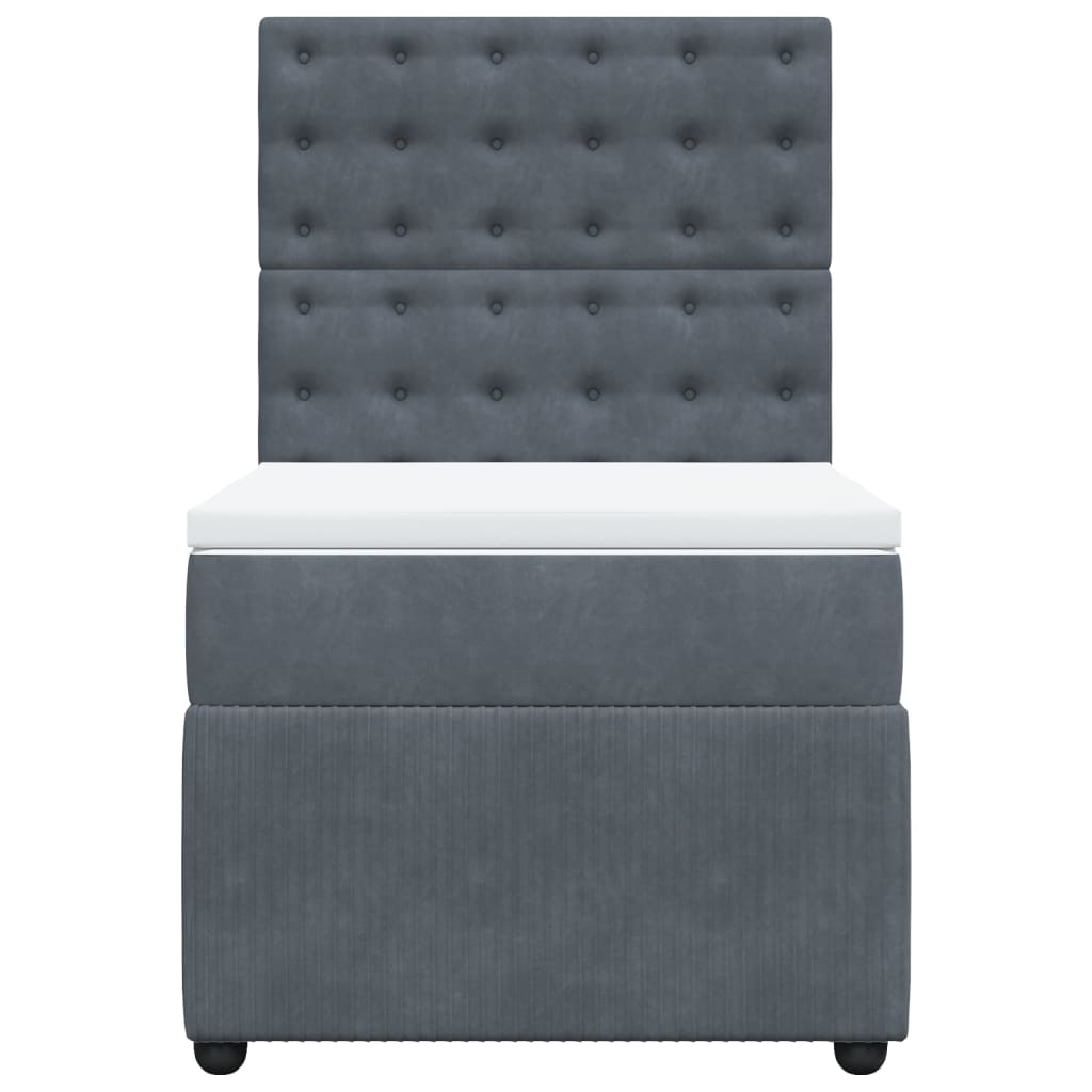 Boxspring met matras fluweel donkergrijs 90x200 cm is nu te koop bij PeponiXL, paradijselijk wonen!