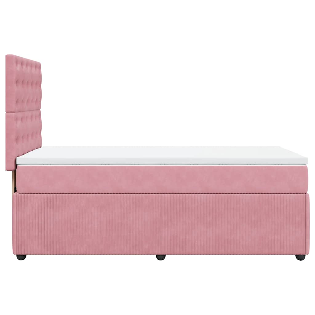 Boxspring met matras fluweel roze 90x200 cm is nu te koop bij PeponiXL, paradijselijk wonen!