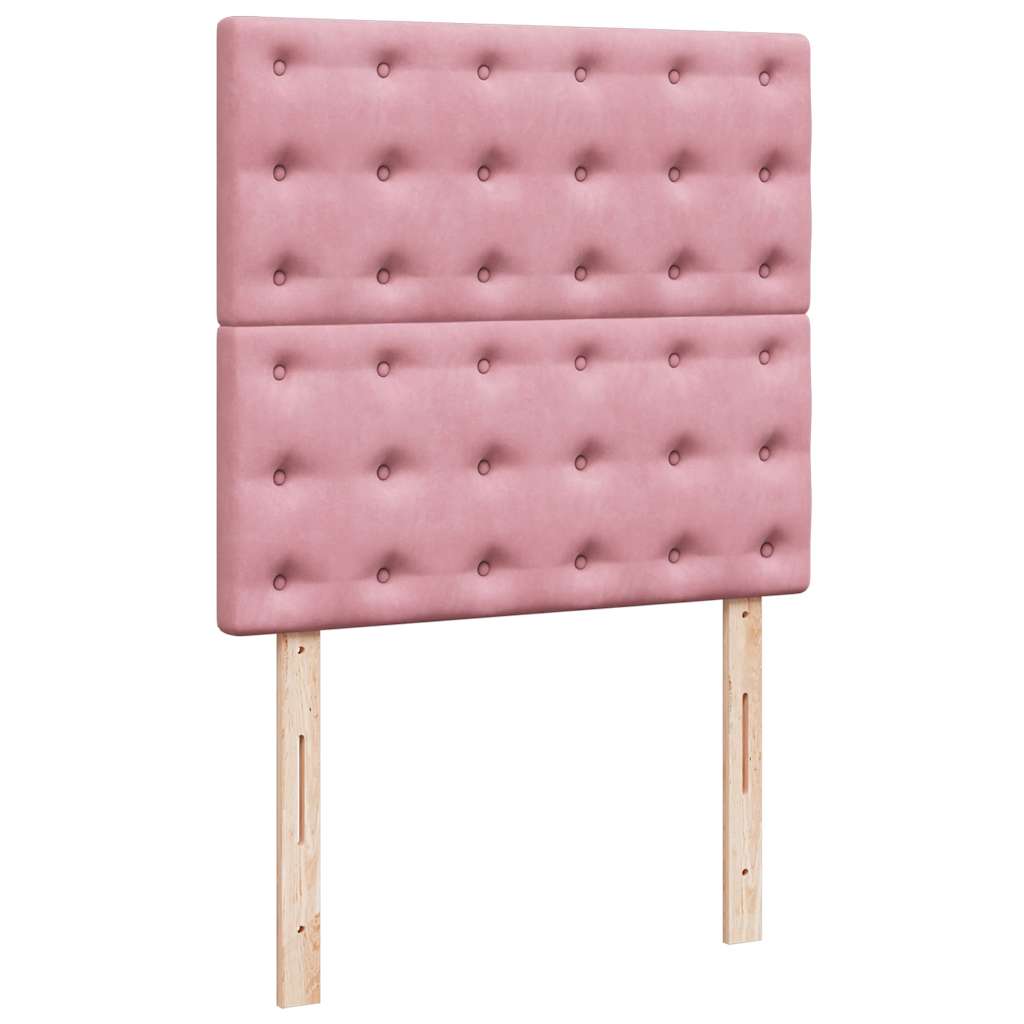 Boxspring met matras fluweel roze 90x200 cm is nu te koop bij PeponiXL, paradijselijk wonen!