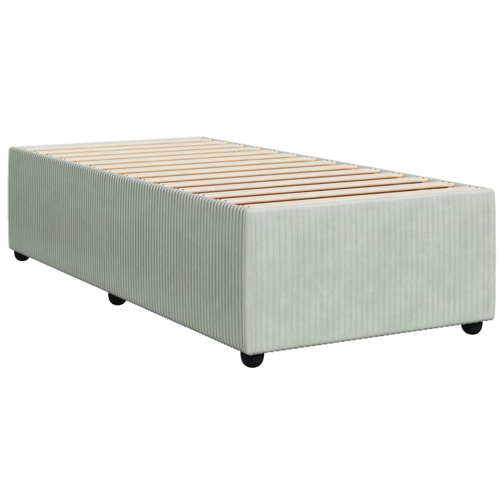 Boxspring met matras fluweel lichtgrijs 100x200 cm is nu te koop bij PeponiXL, paradijselijk wonen!