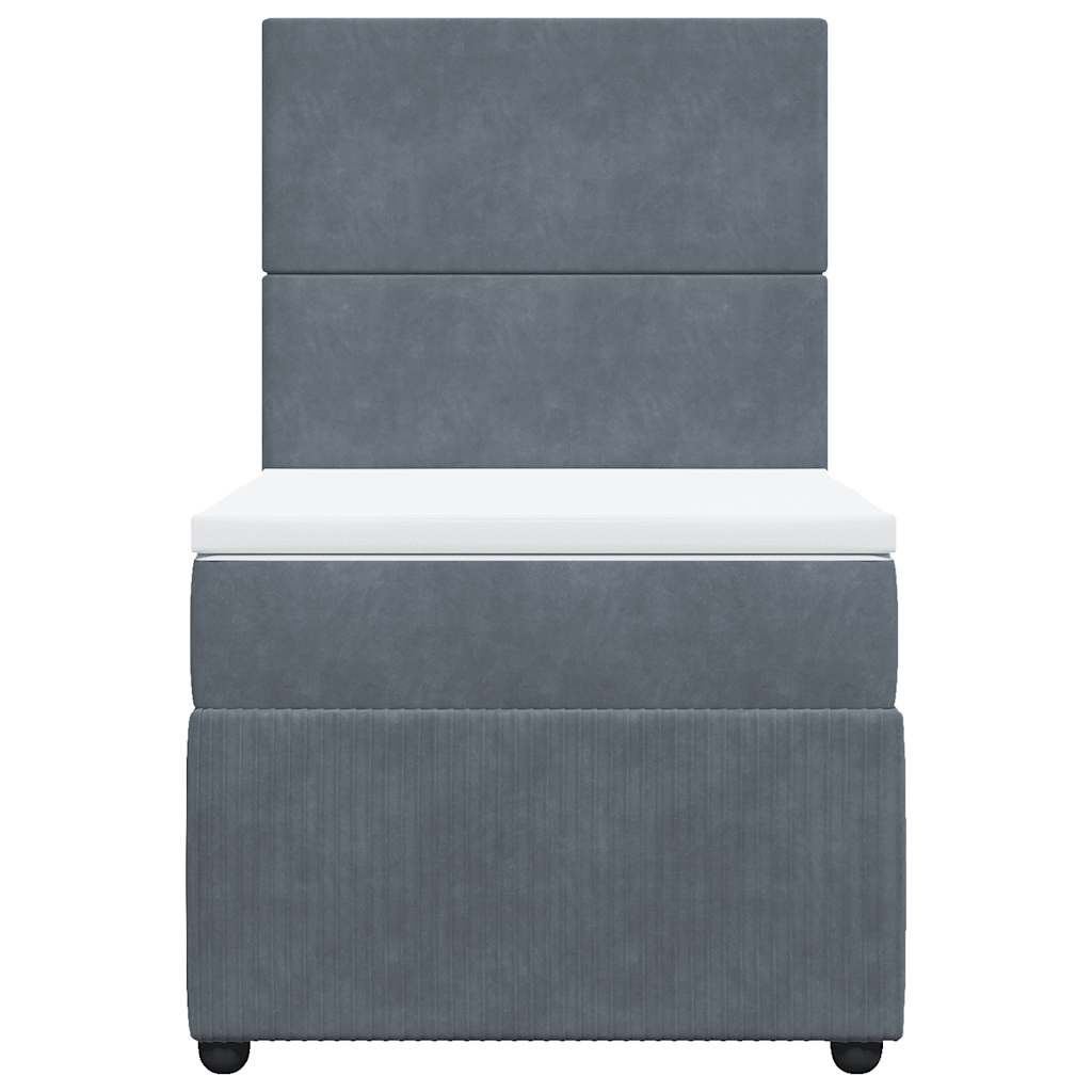Boxspring met matras fluweel donkergrijs 100x200 cm is nu te koop bij PeponiXL, paradijselijk wonen!
