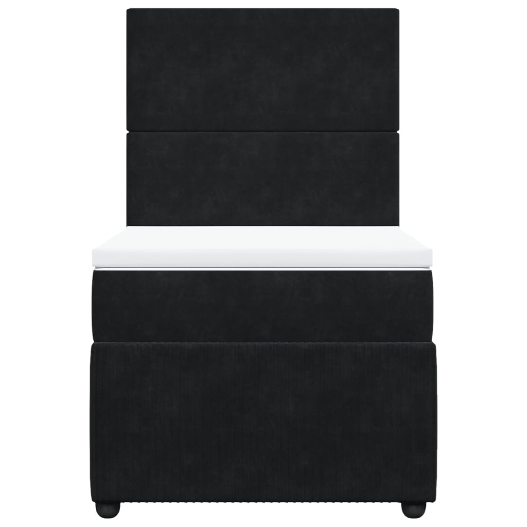Boxspring met matras fluweel zwart 100x200 cm is nu te koop bij PeponiXL, paradijselijk wonen!