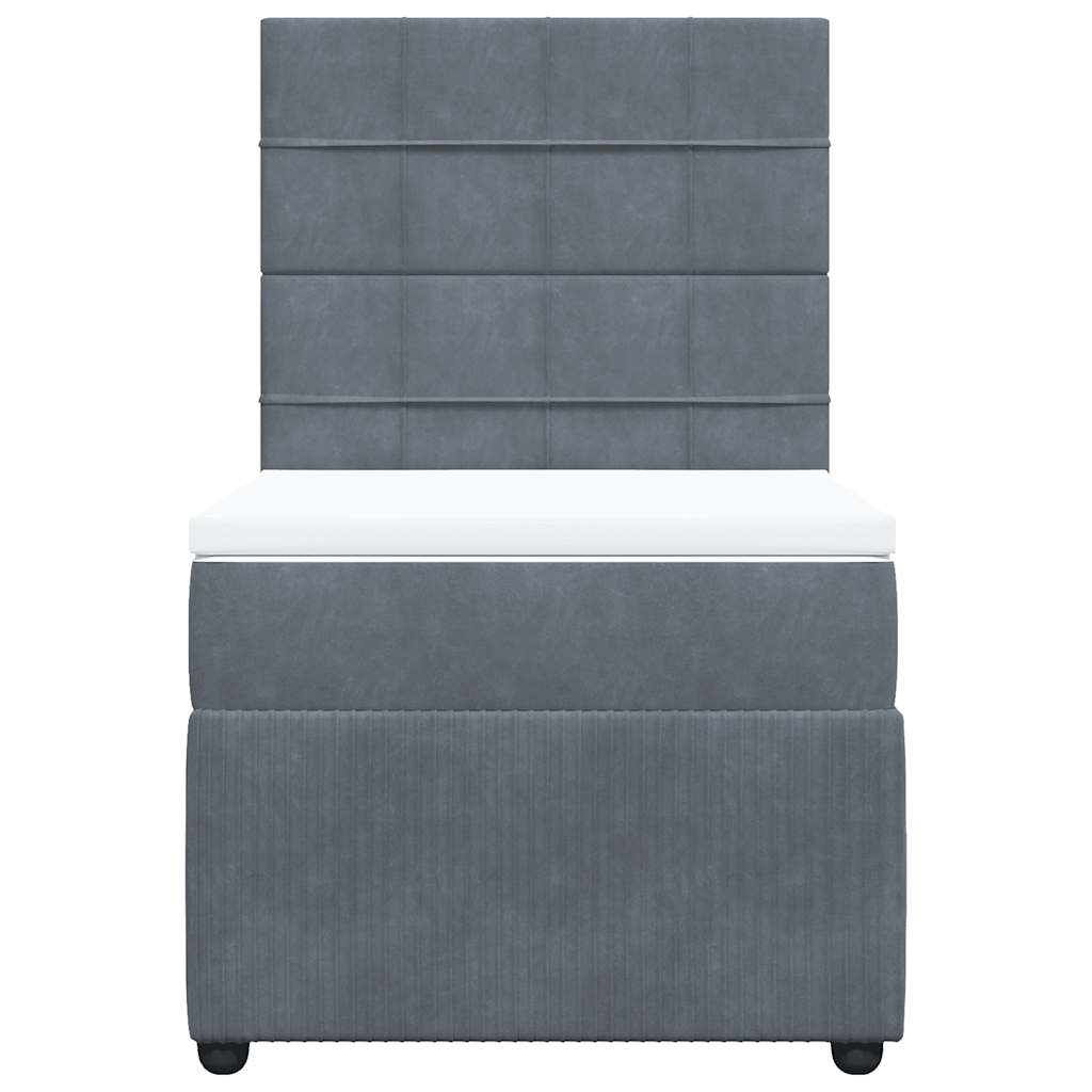 Boxspring met matras fluweel donkergrijs 100x200 cm is nu te koop bij PeponiXL, paradijselijk wonen!