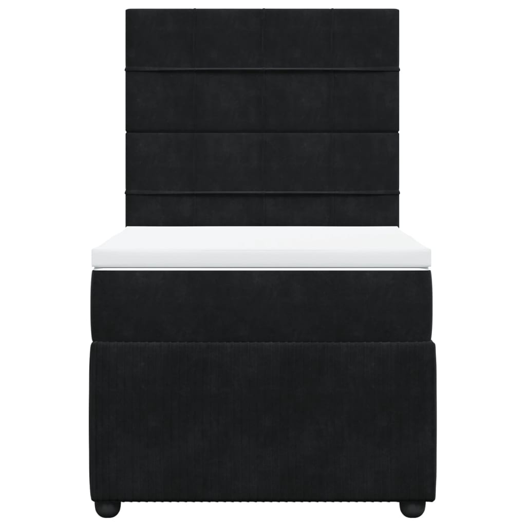 Boxspring met matras fluweel zwart 100x200 cm is nu te koop bij PeponiXL, paradijselijk wonen!