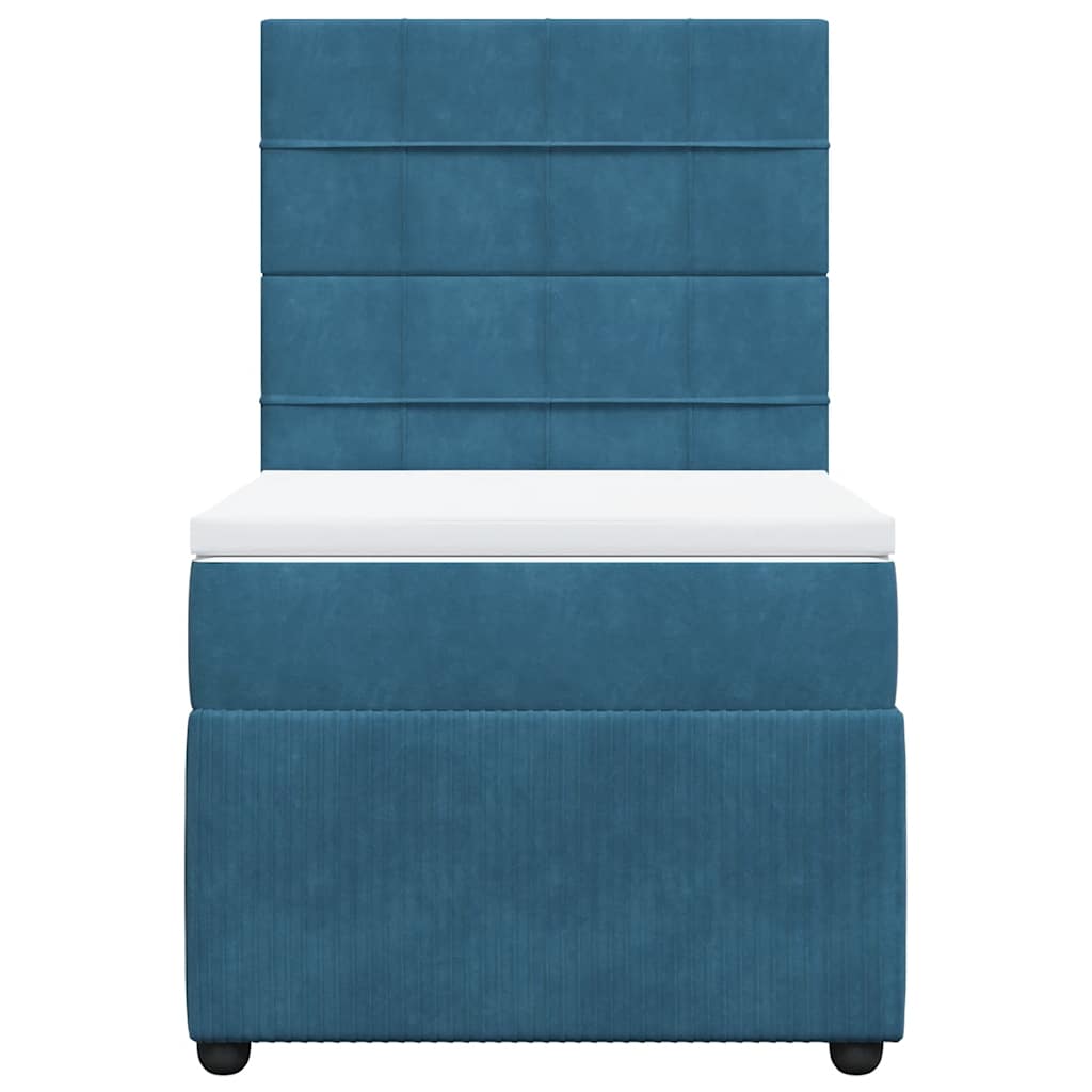 Boxspring met matras fluweel donkerblauw 100x200 cm is nu te koop bij PeponiXL, paradijselijk wonen!