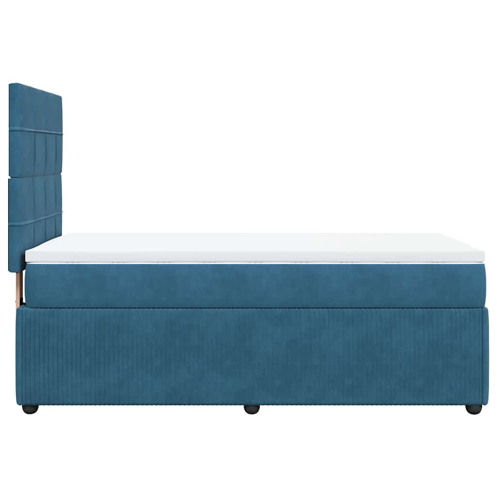 Boxspring met matras fluweel donkerblauw 100x200 cm is nu te koop bij PeponiXL, paradijselijk wonen!