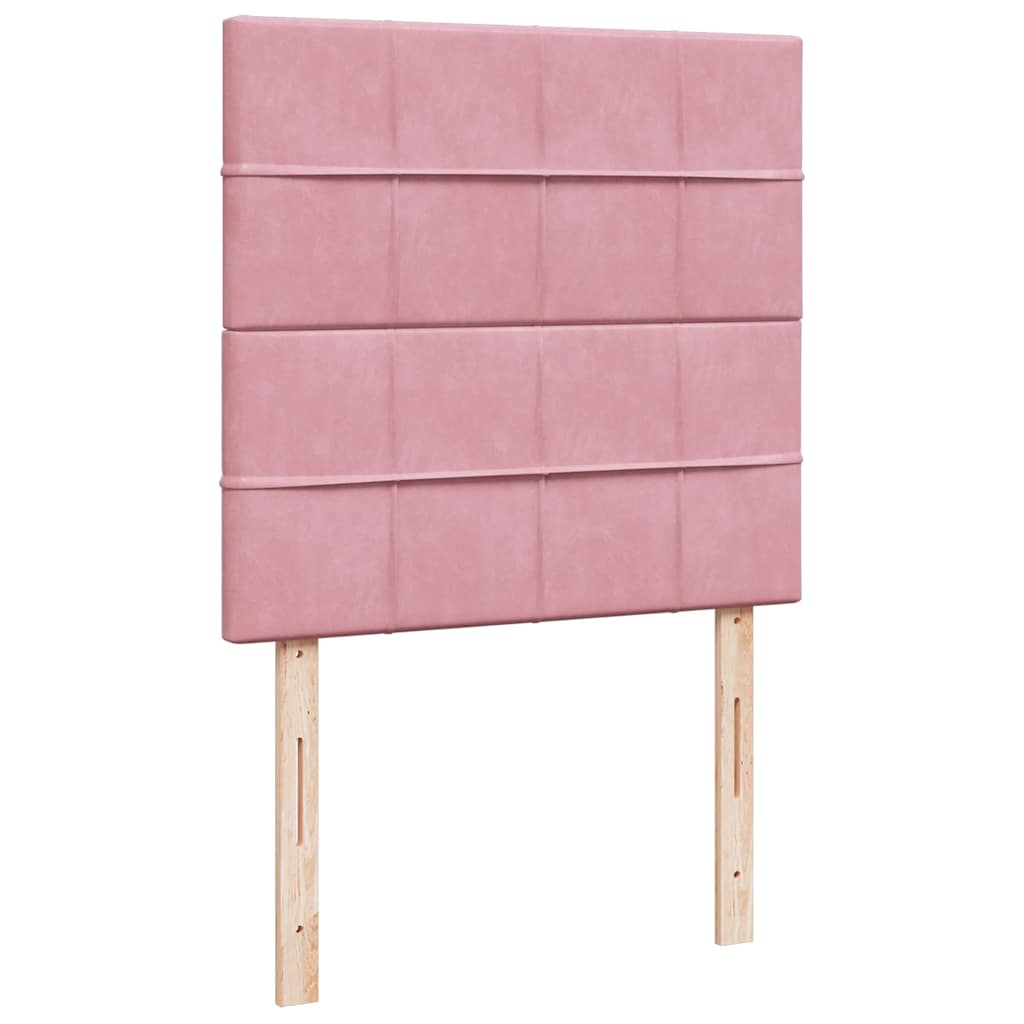 Boxspring met matras fluweel roze 100x200 cm is nu te koop bij PeponiXL, paradijselijk wonen!