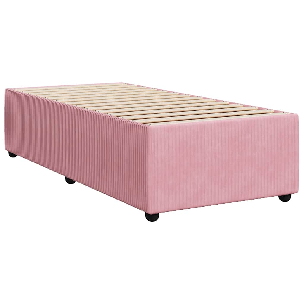 Boxspring met matras fluweel roze 100x200 cm is nu te koop bij PeponiXL, paradijselijk wonen!