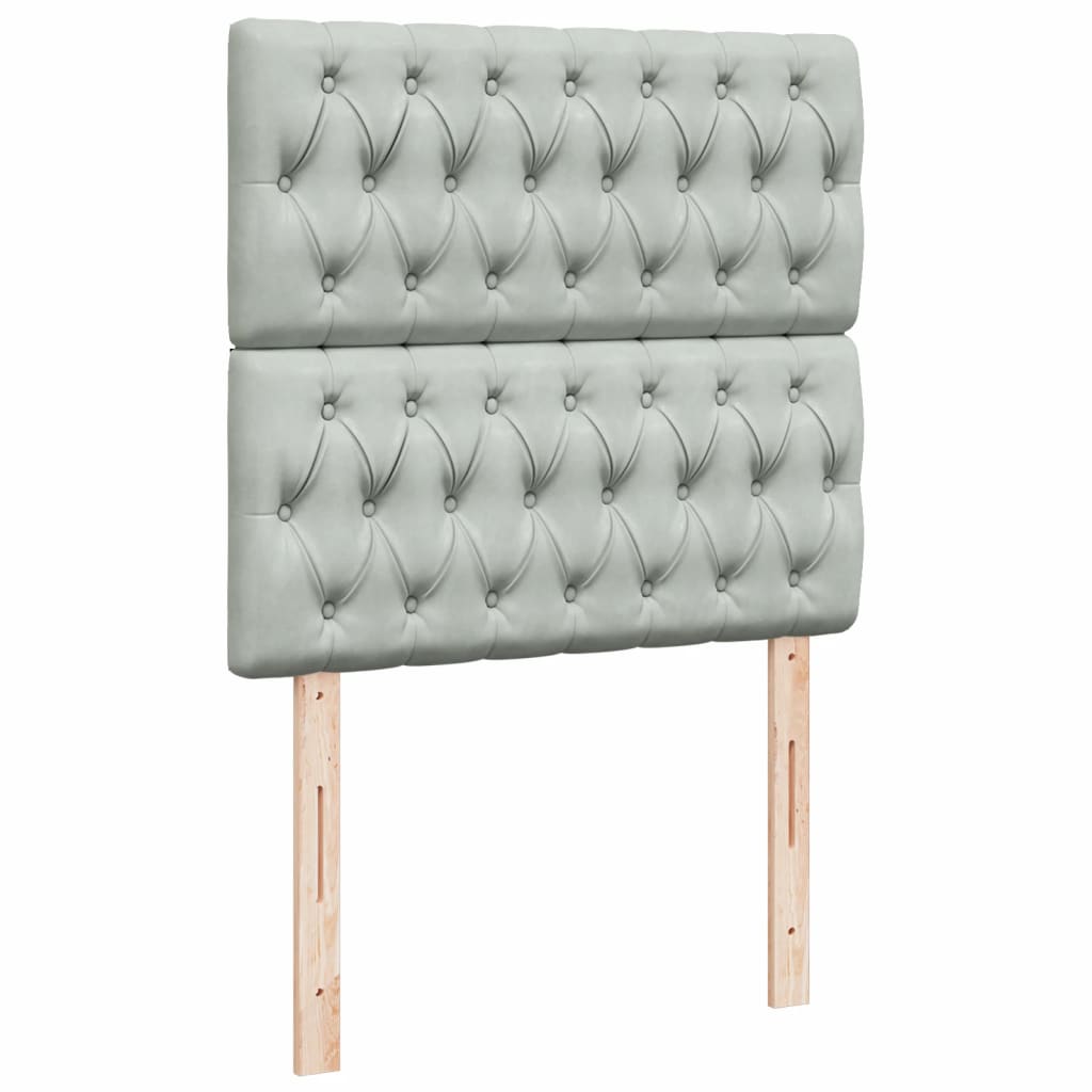 Boxspring met matras fluweel lichtgrijs 100x200 cm is nu te koop bij PeponiXL, paradijselijk wonen!