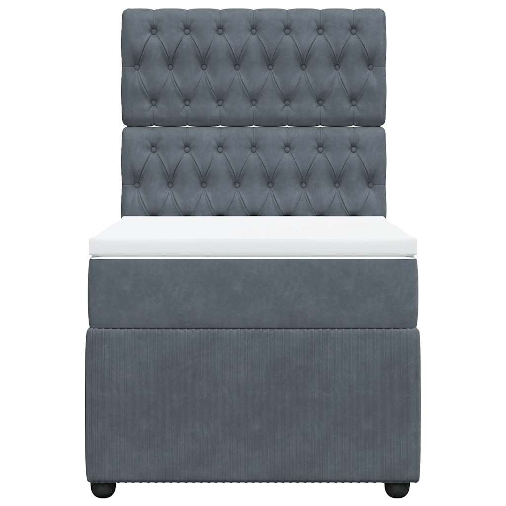 Boxspring met matras fluweel donkergrijs 100x200 cm is nu te koop bij PeponiXL, paradijselijk wonen!