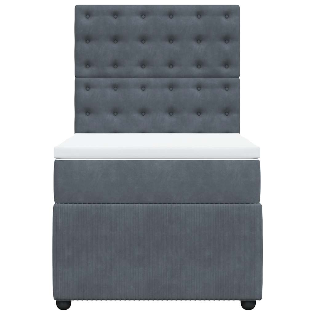 Boxspring met matras fluweel donkergrijs 100x200 cm is nu te koop bij PeponiXL, paradijselijk wonen!