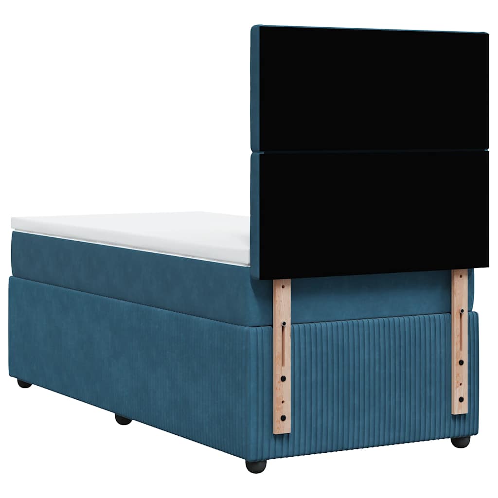 Boxspring met matras fluweel donkerblauw 100x200 cm is nu te koop bij PeponiXL, paradijselijk wonen!