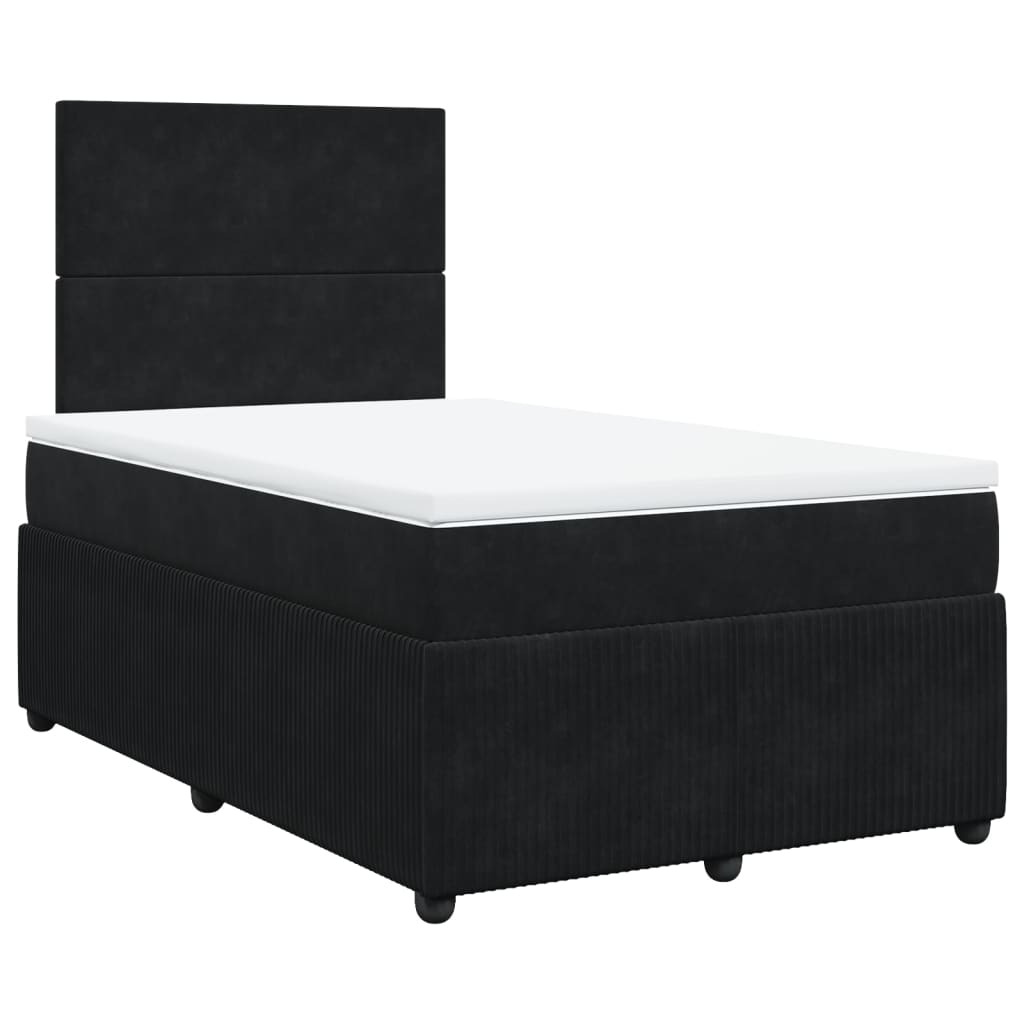 Boxspring met matras fluweel zwart 120x190 cm is nu te koop bij PeponiXL, paradijselijk wonen!