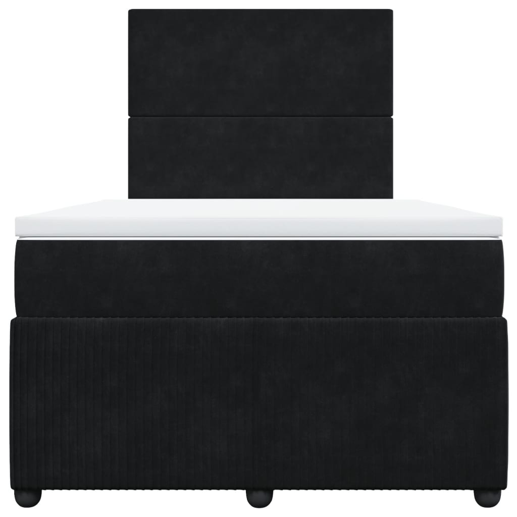 Boxspring met matras fluweel zwart 120x190 cm is nu te koop bij PeponiXL, paradijselijk wonen!