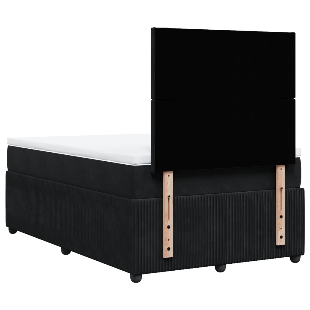 Boxspring met matras fluweel zwart 120x190 cm is nu te koop bij PeponiXL, paradijselijk wonen!