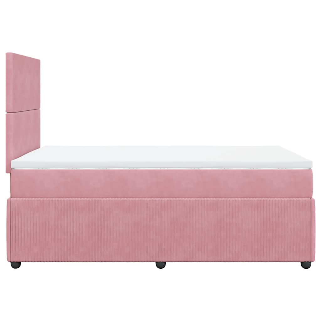 Boxspring met matras fluweel roze 120x190 cm is nu te koop bij PeponiXL, paradijselijk wonen!