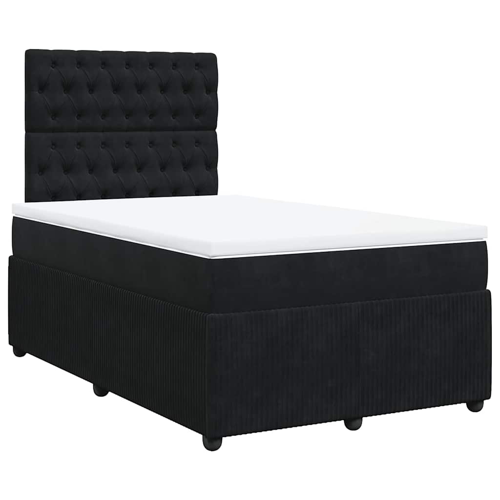 Boxspring met matras fluweel zwart 120x190 cm is nu te koop bij PeponiXL, paradijselijk wonen!