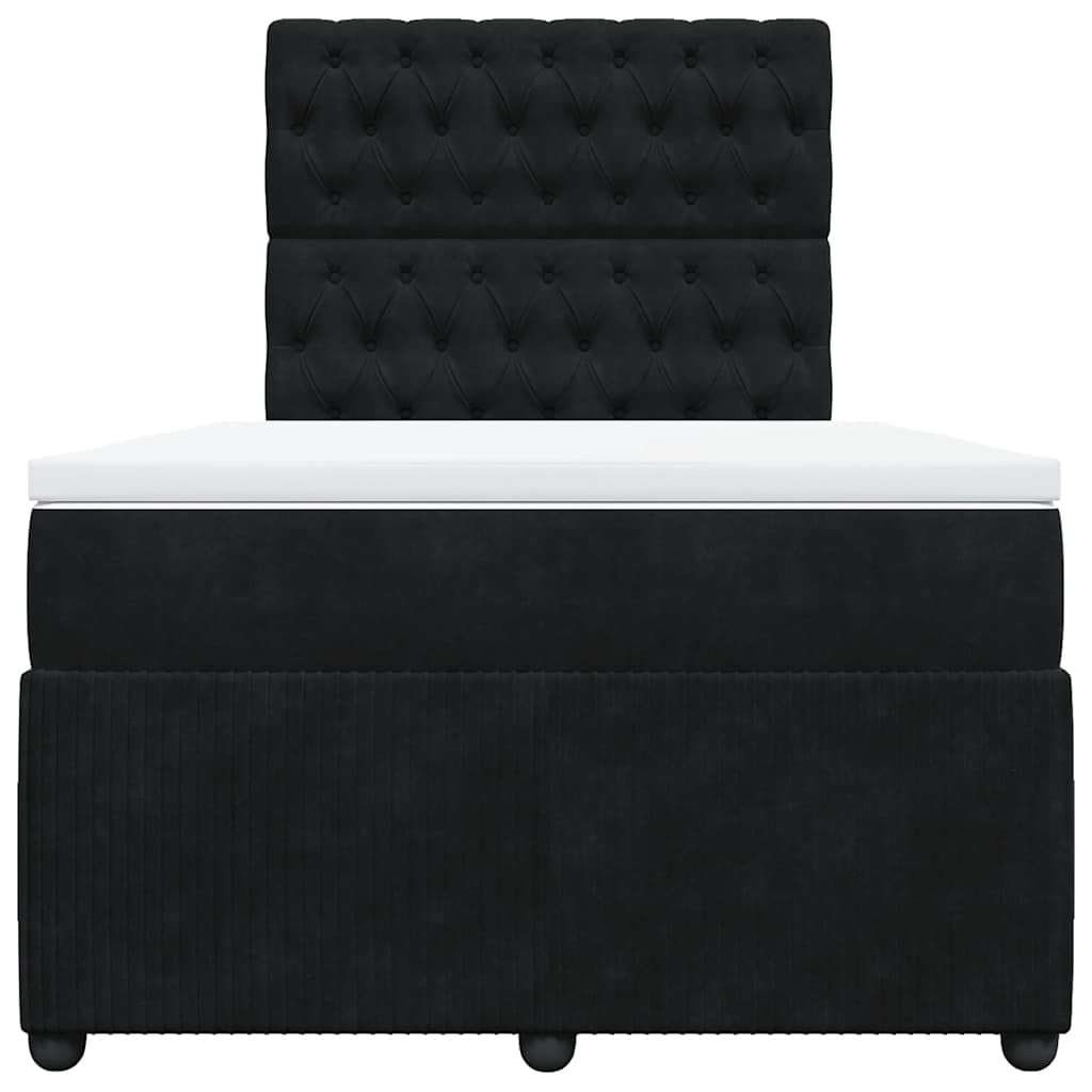 Boxspring met matras fluweel zwart 120x190 cm is nu te koop bij PeponiXL, paradijselijk wonen!