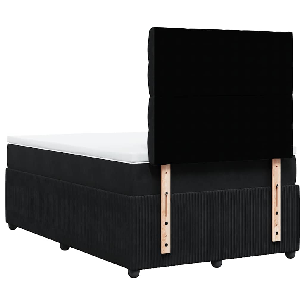 Boxspring met matras fluweel zwart 120x190 cm is nu te koop bij PeponiXL, paradijselijk wonen!