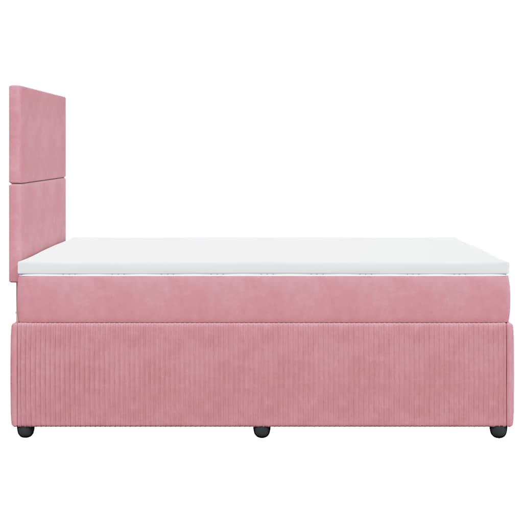 Boxspring met matras fluweel roze 120x200 cm is nu te koop bij PeponiXL, paradijselijk wonen!