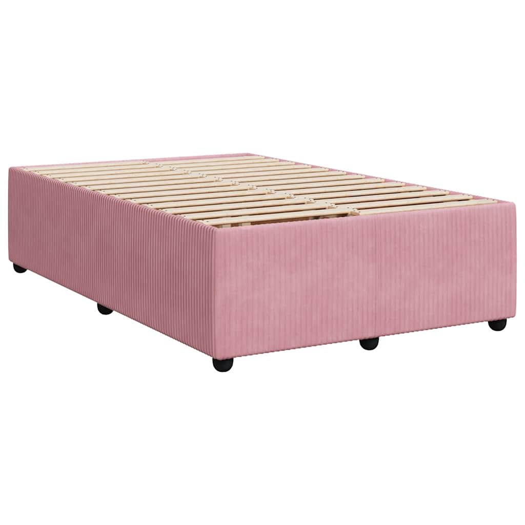 Boxspring met matras fluweel roze 120x200 cm is nu te koop bij PeponiXL, paradijselijk wonen!
