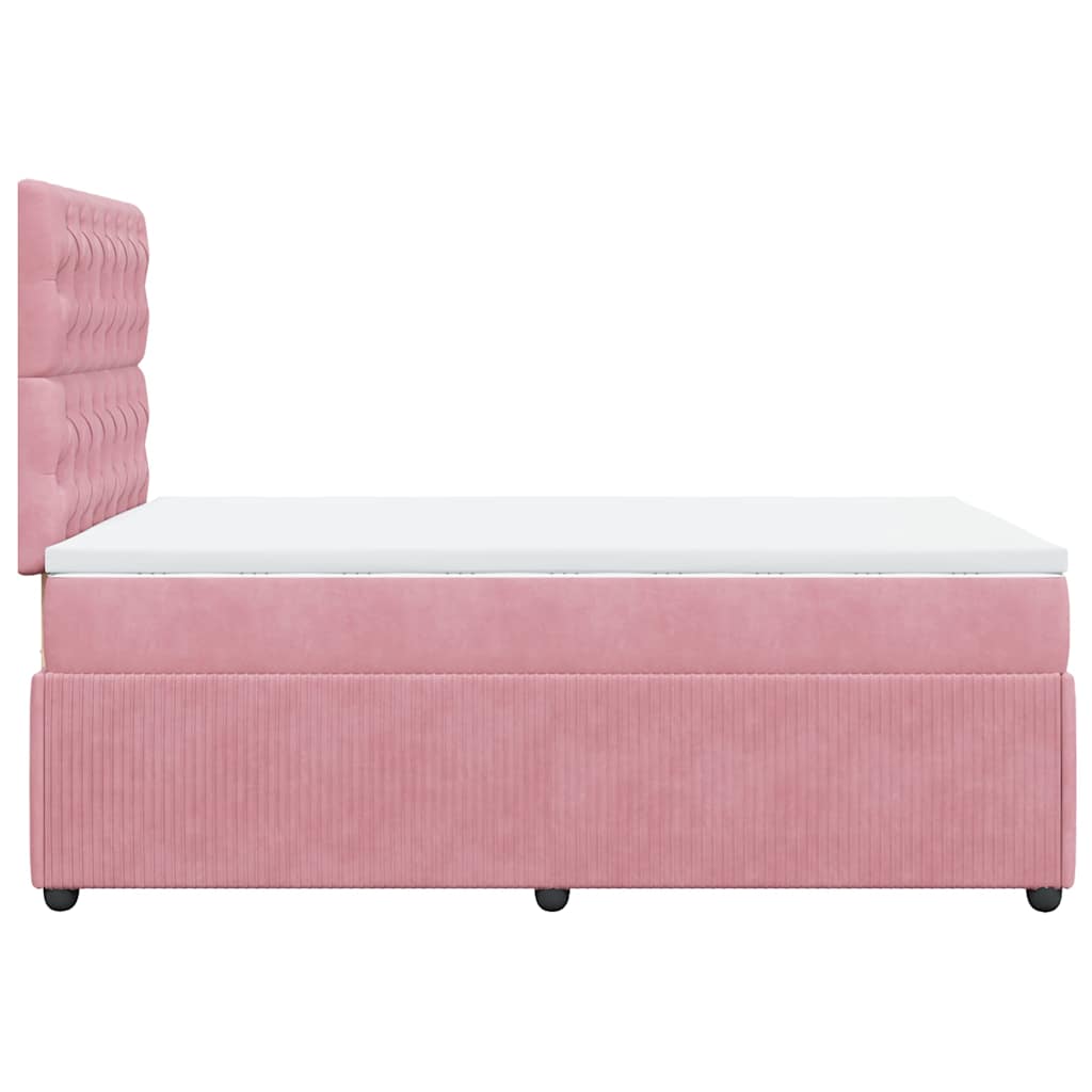 Boxspring met matras fluweel roze 120x200 cm is nu te koop bij PeponiXL, paradijselijk wonen!