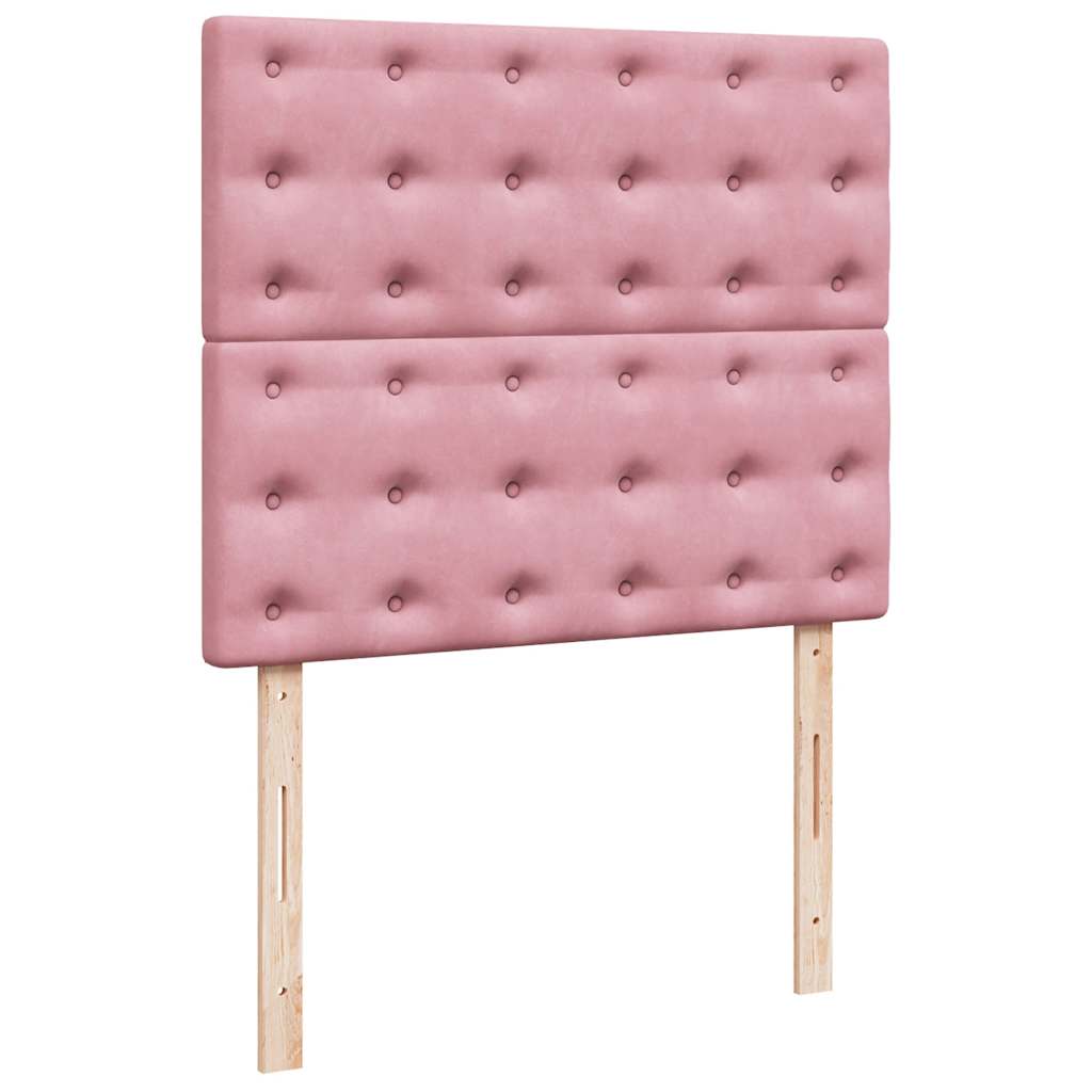 Boxspring met matras fluweel roze 120x200 cm is nu te koop bij PeponiXL, paradijselijk wonen!
