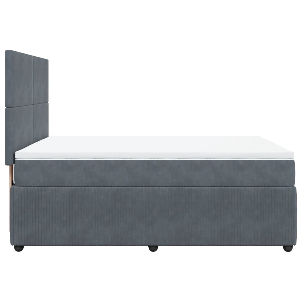 Boxspring met matras fluweel donkergrijs 140x190 cm is nu te koop bij PeponiXL, paradijselijk wonen!