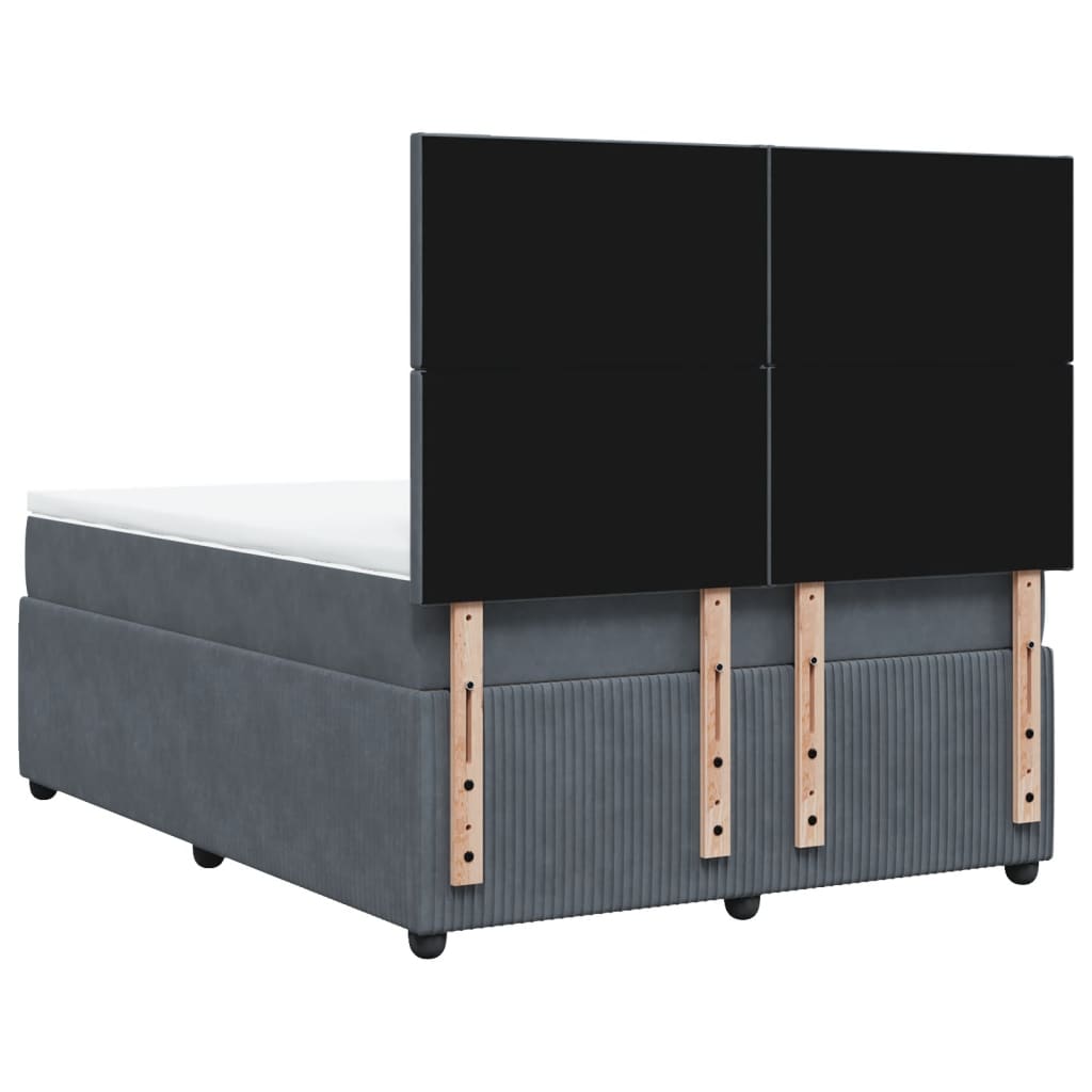 Boxspring met matras fluweel donkergrijs 140x190 cm is nu te koop bij PeponiXL, paradijselijk wonen!