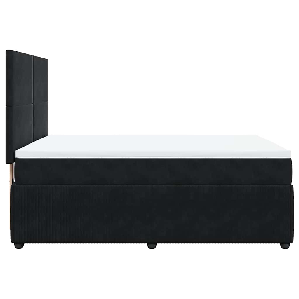 Boxspring met matras fluweel zwart 140x190 cm is nu te koop bij PeponiXL, paradijselijk wonen!
